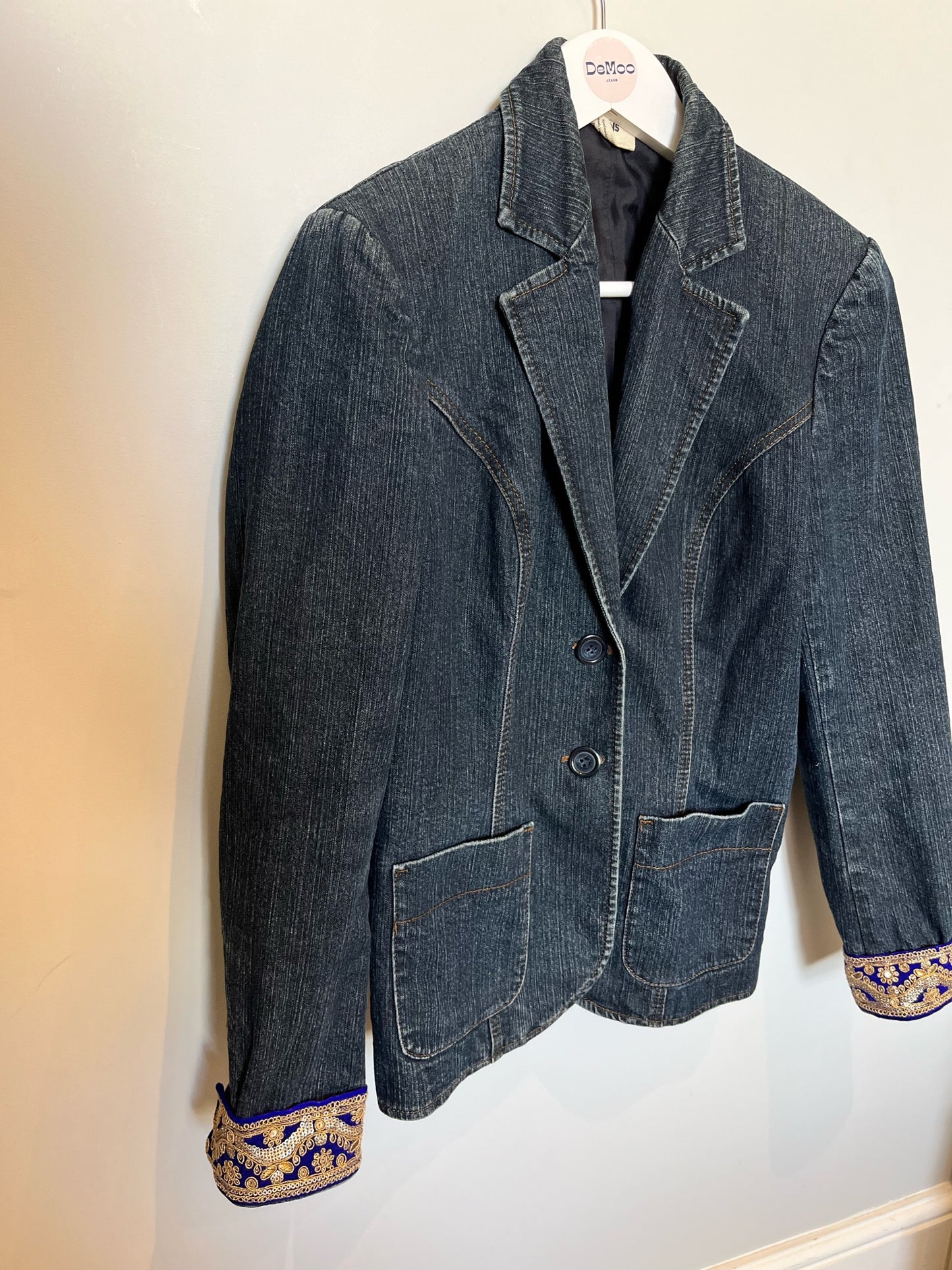 Denim Blazer | Blue and Gold trims | SIZE 8