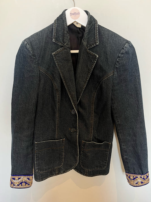 Denim Blazer | Blue and Gold trims | SIZE 8