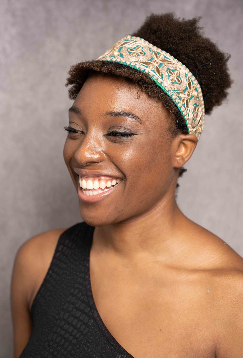 bright green and gold headband