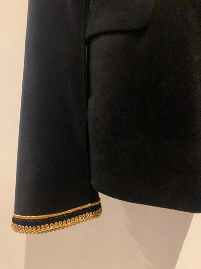 Black velvet blazer | Black velvet trims | Size 10